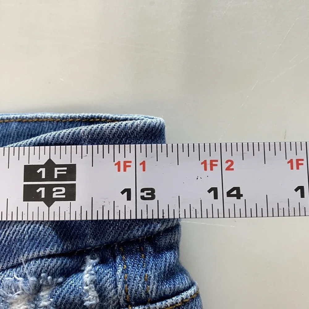 Good American Jeans Womens 4 27 Good Curve Straight Distressed Raw Hem Denim - Picture 10 of 16